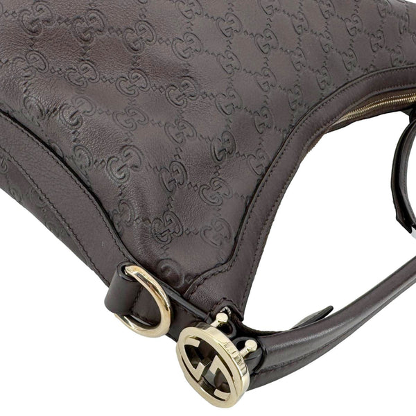 GUCCI Miss GG Leather Shoulder Hobo Bag Brown 326514