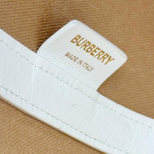 BURBERRY London Medium Vintage Check Canvas Tote Bag White