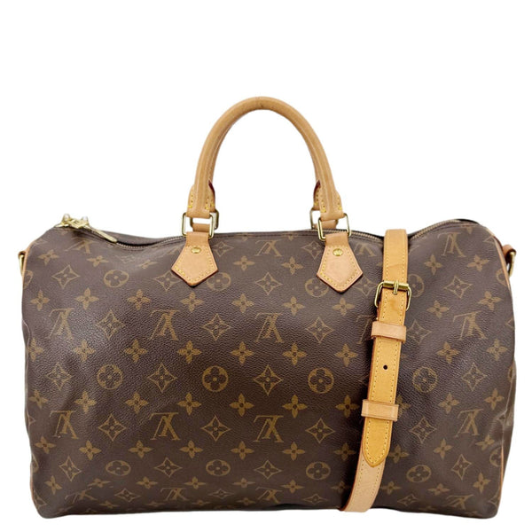 LOUIS VUITTON Speedy 40 Bandouliere Monogram Canvas Shoulder Bag Brown