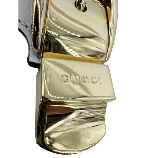 GUCCI Sylvie Small Floral Embroidery Leather Shoulder Bag Off White 421882