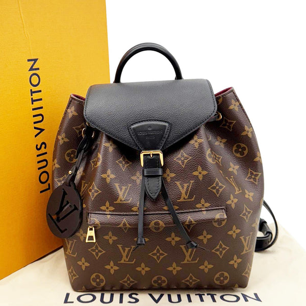 LOUIS VUITTON Montsouris NM PM Monogram Canvas Backpack Black