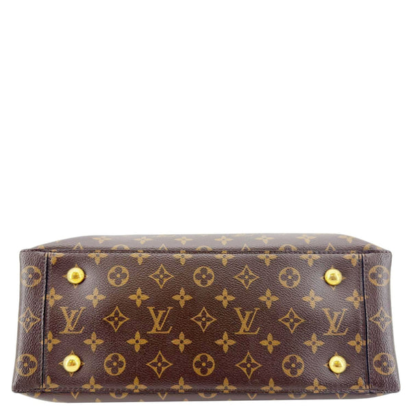 LOUIS VUITTON Flower Monogram Canvas Tote Shoulder Bag Coquelicot