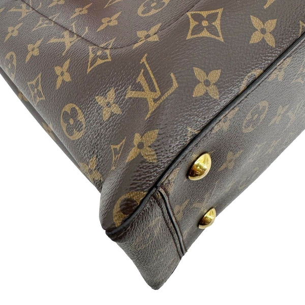 LOUIS VUITTON Flower Monogram Canvas Tote Shoulder Bag Coquelicot