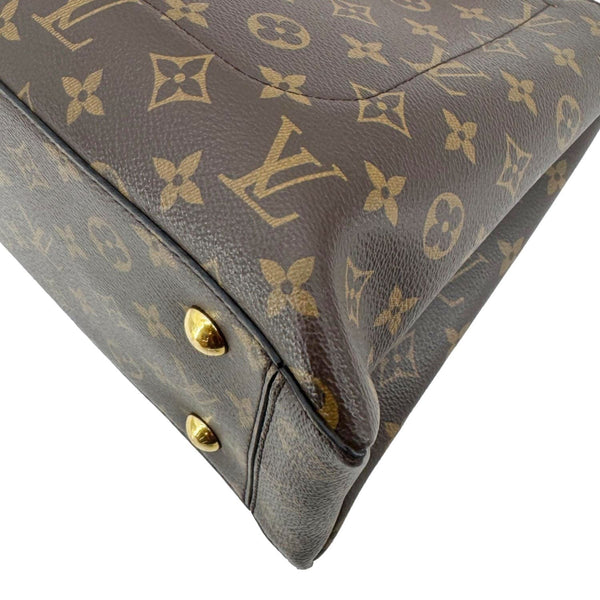 LOUIS VUITTON Flower Monogram Canvas Tote Shoulder Bag Coquelicot