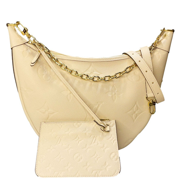 LOUIS VUITTON Loop Hobo Monogram Empreinte Shoulder Bag White
