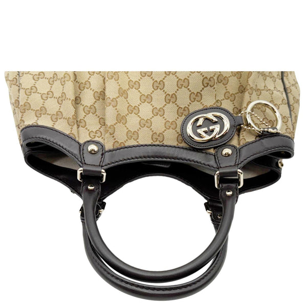 GUCCI Sukey Medium GG Canvas Tote Bag Beige 211944