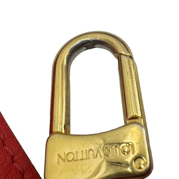 LOUIS VUITTON Flower Monogram Canvas Tote Shoulder Bag Coquelicot