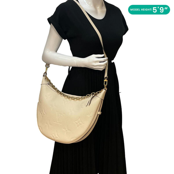 LOUIS VUITTON Loop Hobo Monogram Empreinte Shoulder Bag White