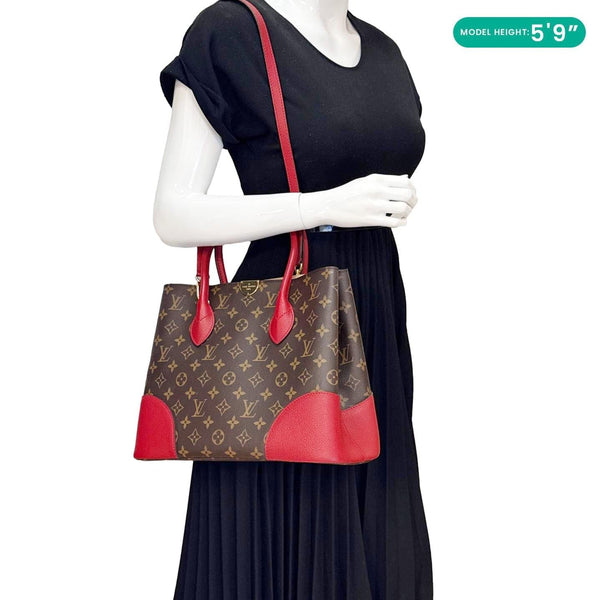 LOUIS VUITTON Flandrin Monogram Canvas Tote Shoulder Bag Cherry