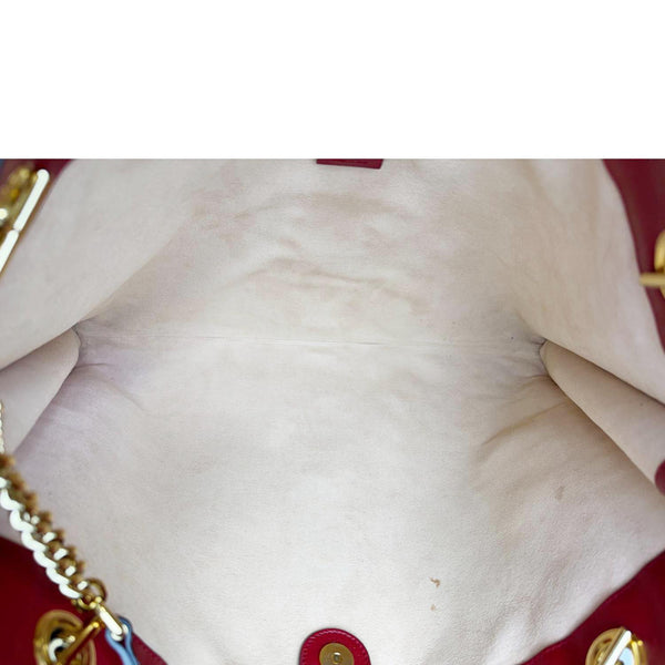 GUCCI Rajah Large GG Tweed Chain Tote Bag White 537219