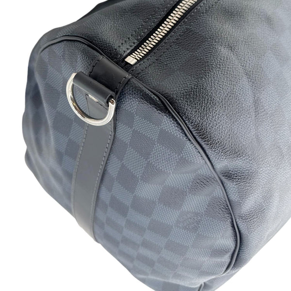 LOUIS VUITTON Keepall 55 Bandouliere Damier Cobalt Travel Bag Navy Blue