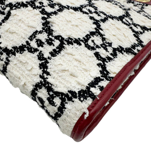 GUCCI Rajah Large GG Tweed Chain Tote Bag White 537219