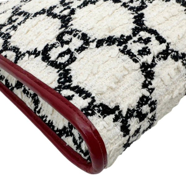 GUCCI Rajah Large GG Tweed Chain Tote Bag White 537219