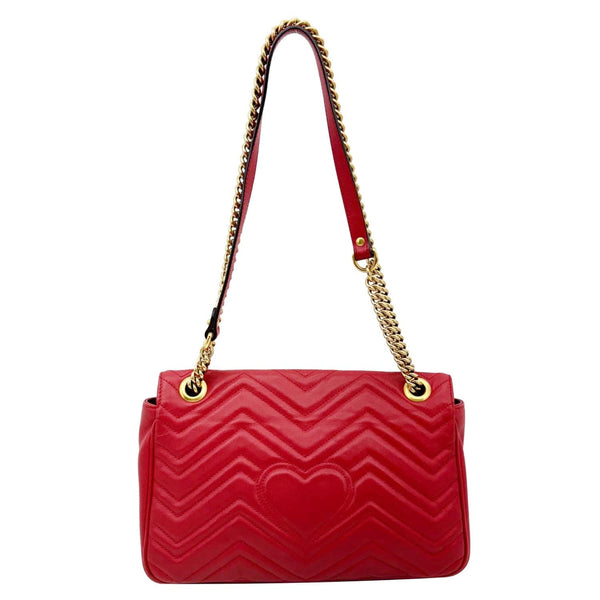 GUCCI GG Marmont Medium Matelasse Shoulder Bag Red 443496