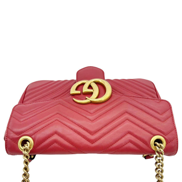 GUCCI GG Marmont Medium Matelasse Shoulder Bag Red 443496