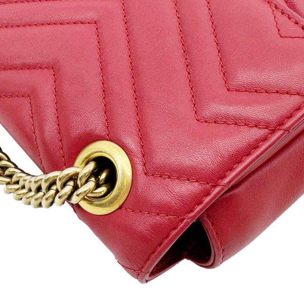 GUCCI GG Marmont Medium Matelasse Shoulder Bag Red 443496