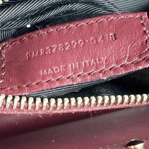 YVES SAINT LAURENT Sac de Jour Crocodile Embossed Leather Satchel Bag Burgundy