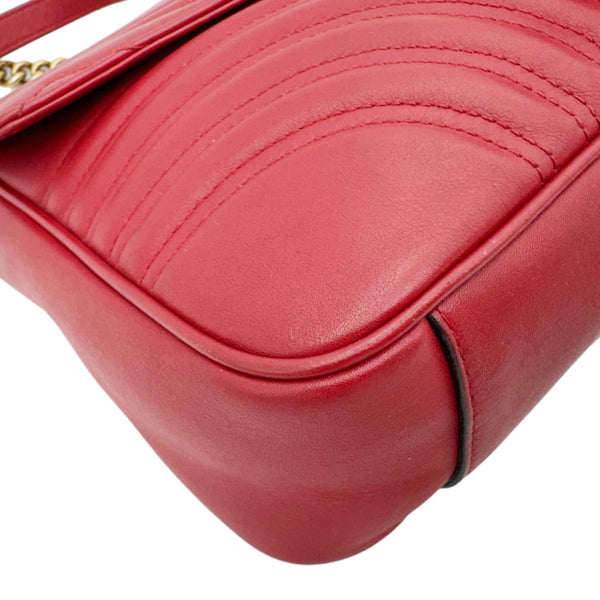 GUCCI GG Marmont Medium Matelasse Shoulder Bag Red 443496