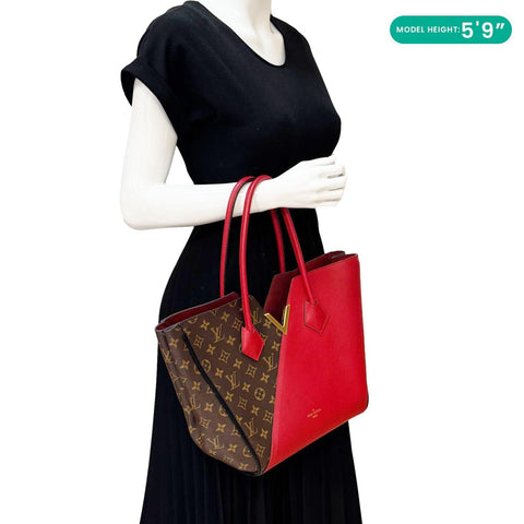 LOUIS VUITTON Kimono MM Monogram Canvas Tote Bag Red