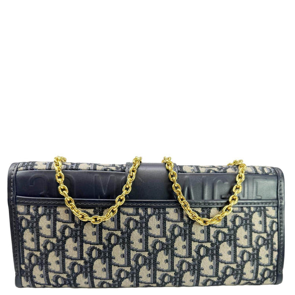 CHRISTIAN DIOR 30 Montaigne Oblique Jacquard Crossbody Clutch Bag Navy Blue