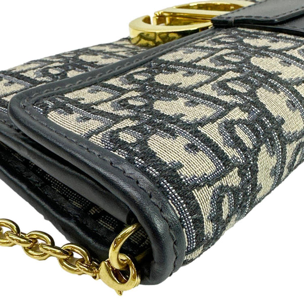 CHRISTIAN DIOR 30 Montaigne Oblique Jacquard Crossbody Clutch Bag Navy Blue