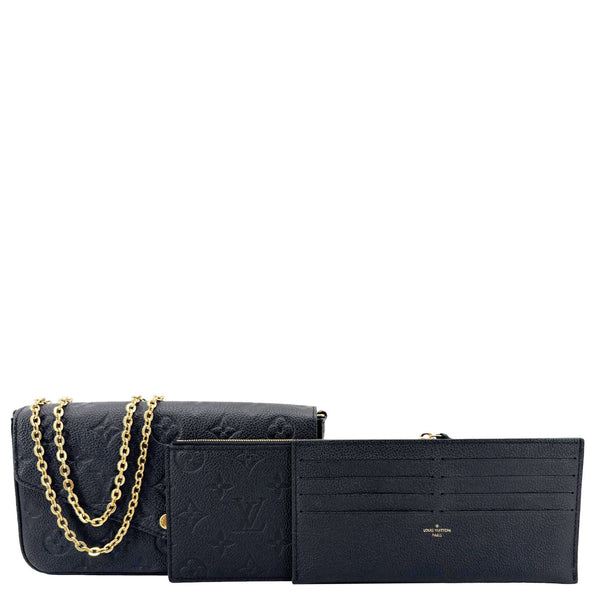 LOUIS VUITTON Felicie Pochette Monogram Empreinte Crossbody Bag Black