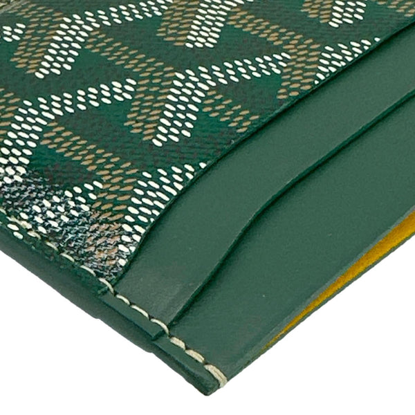 GOYARD Saint Sulpice Chevron Coated Canvas Card Holder Green