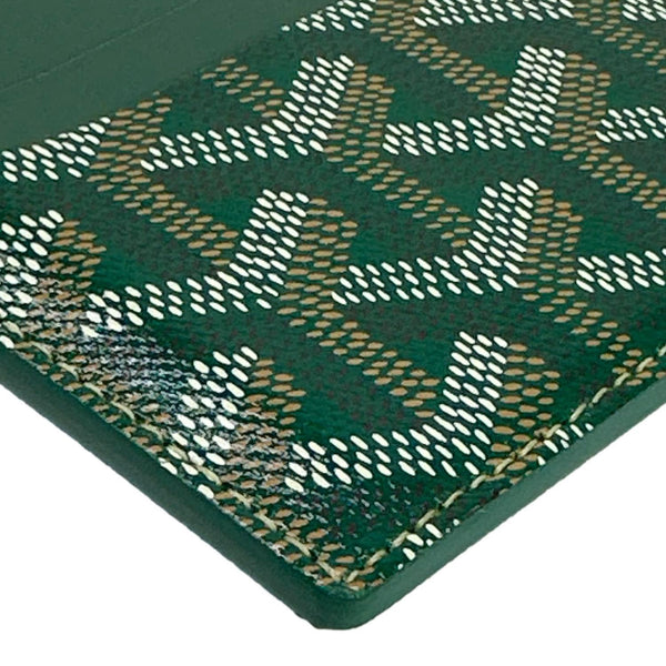 GOYARD Saint Sulpice Chevron Coated Canvas Card Holder Green