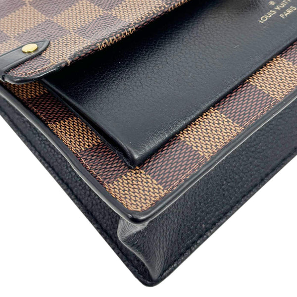 LOUIS VUITTON Vavin PM Damier Ebene Chain Crossbody Bag Black