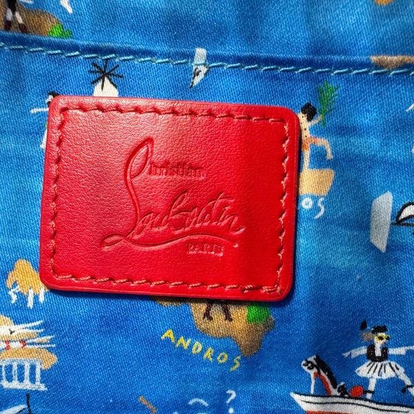 CHRISTIAN LOUBOUTIN Greekaba Embroidered Canvas Crossbody Bag Multicolor