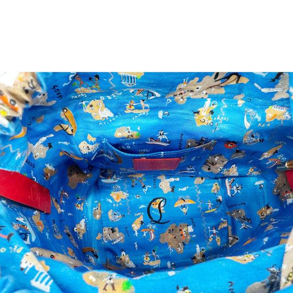 CHRISTIAN LOUBOUTIN Greekaba Embroidered Canvas Crossbody Bag Multicolor