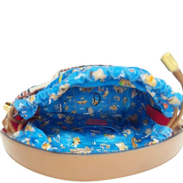 CHRISTIAN LOUBOUTIN Greekaba Embroidered Canvas Crossbody Bag Multicolor