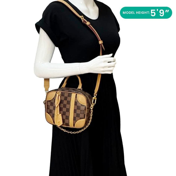 LOUIS VUITTON Valisette Souple BB Damier Ebene Shoulder Bag Brown