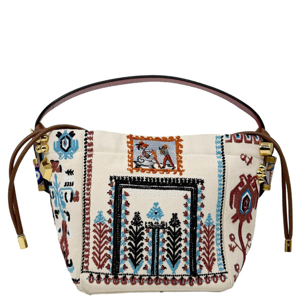 CHRISTIAN LOUBOUTIN Greekaba Embroidered Canvas Crossbody Bag Multicolor