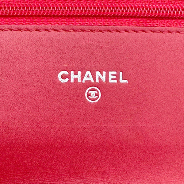 CHANEL Brilliant WOC Quilted Patent Leather Crossbody Bag Red