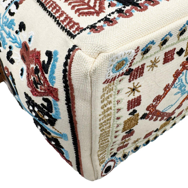 CHRISTIAN LOUBOUTIN Greekaba Embroidered Canvas Crossbody Bag Multicolor