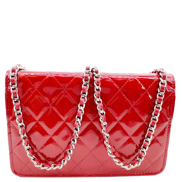 CHANEL Brilliant WOC Quilted Patent Leather Crossbody Bag Red