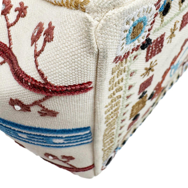 CHRISTIAN LOUBOUTIN Greekaba Embroidered Canvas Crossbody Bag Multicolor