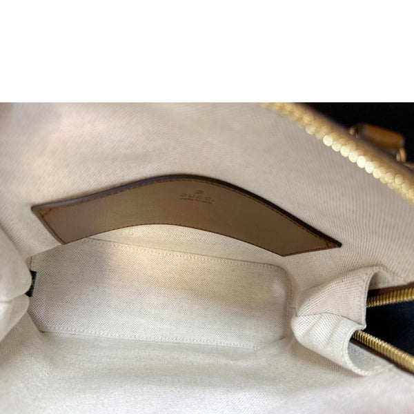 GUCCI Horsebit 1955 Mini GG Supreme Canvas Crossbody Bag Beige 640716