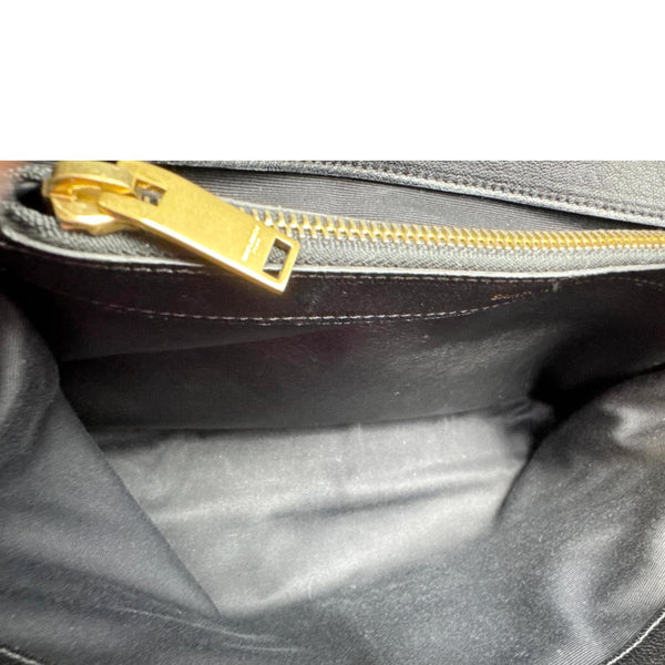 YVES SAINT LAURENT College Large Monogram Chevron Leather Crossbody Bag Black