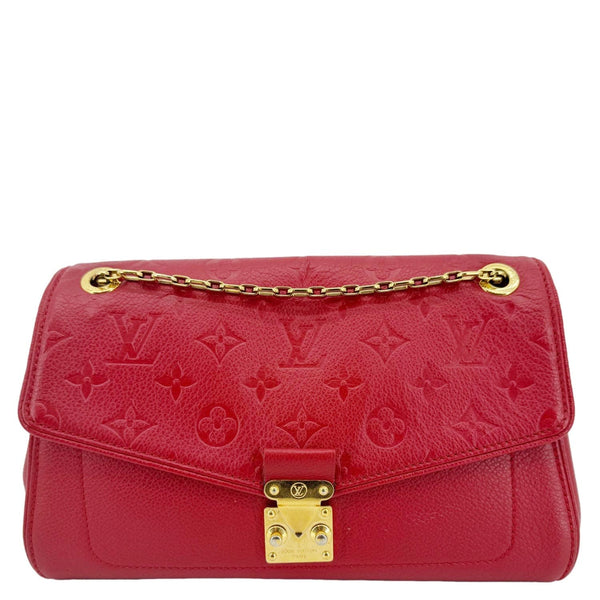 LOUIS VUITTON Saint Germain PM Monogram Empreinte Leather Shoulder Bag Red