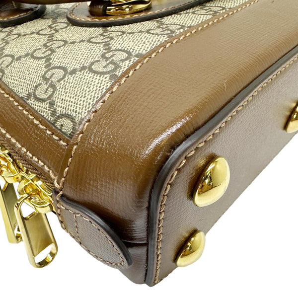 GUCCI Horsebit 1955 Mini GG Supreme Canvas Crossbody Bag Beige 640716