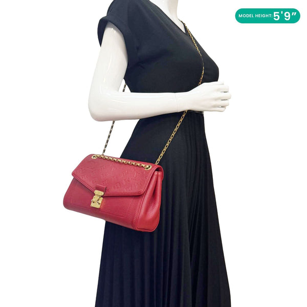 Louis Vuitton Saint Germain PM Shoulder Bag Red - Model Carrying