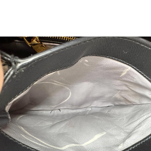 PRADA Sound Mini Saffiano Leather Crossbody Bag Black