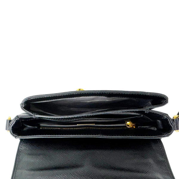 PRADA Sound Mini Saffiano Leather Crossbody Bag Black
