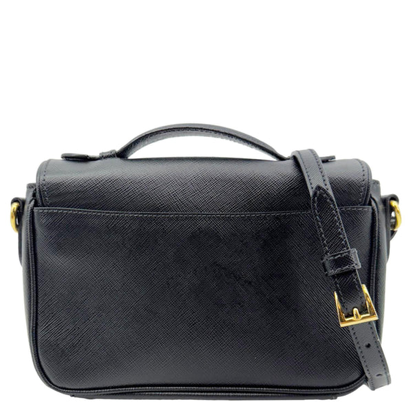 PRADA Sound Mini Saffiano Leather Crossbody Bag Black