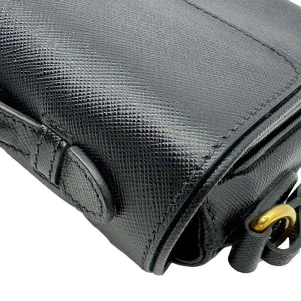 PRADA Sound Mini Saffiano Leather Crossbody Bag Black