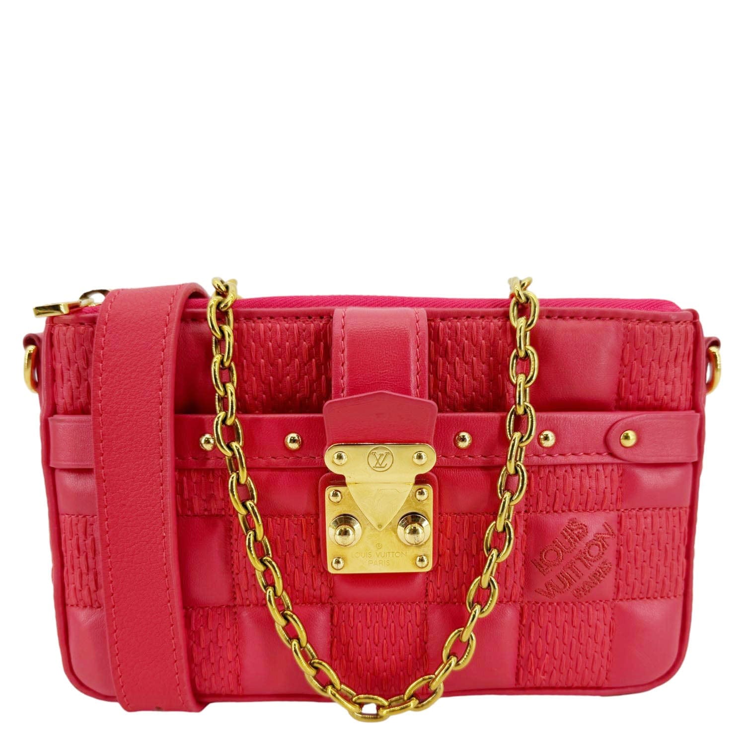 Louis Vuitton Troca PM Damier Lambskin Shoulder Bag in Pink
