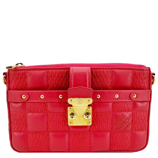 LOUIS VUITTON Troca PM Damier Lambskin Leather Shoulder Bag Pink