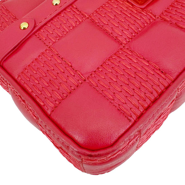 LOUIS VUITTON Troca PM Damier Lambskin Leather Shoulder Bag Pink